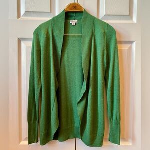 Merona Open Front Green Cardigan Size Medium